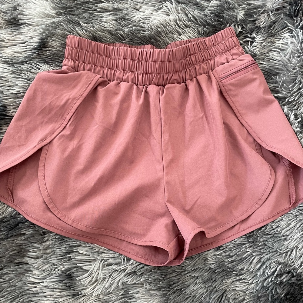 Rose colored pink athletic shorts WORN ONCE perfect quality with pocket! Size M